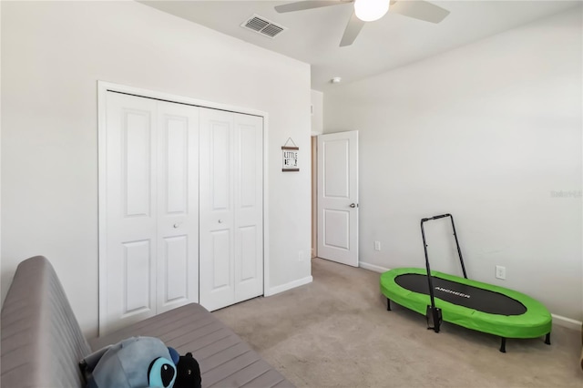 3142 Hill Point St, Minneola, FL 34715 - rec room featuring carpet floors and ceiling fan