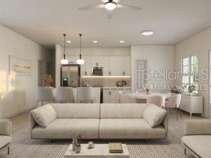 4572 SW 149th St, Ocala, FL 34473 - living area featuring a ceiling fan and recessed lighting