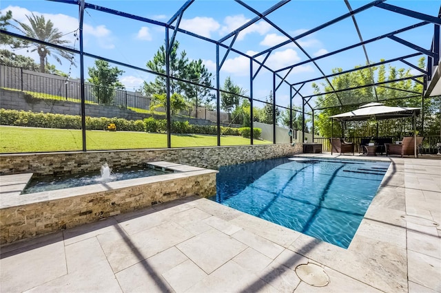 17290 Hickory Wind Dr, Clermont, FL 34711 - outdoor pool with a patio area, a fenced backyard, and a lanai