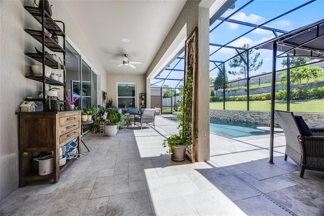 17290 Hickory Wind Dr, Clermont, FL 34711 - sunroom with ceiling fan