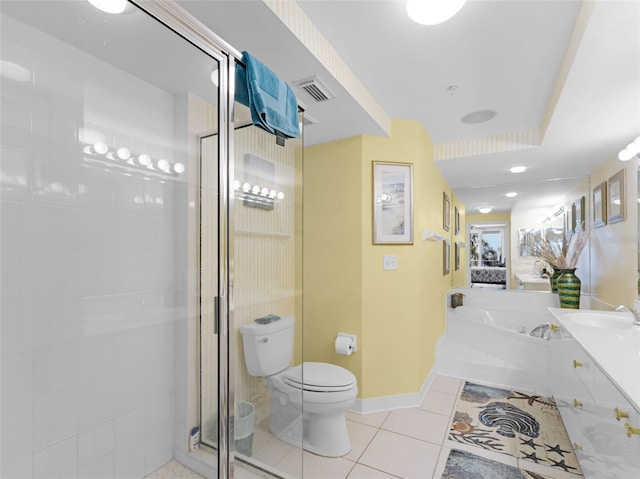 4631 S Atlantic Ave Unit 8102, Port Orange, FL 32127 - full bath featuring a shower stall, tile patterned floors, vanity, and a bath