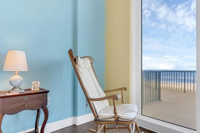 4631 S Atlantic Ave Unit 8102, Port Orange, FL 32127 - living area with baseboards and wood finished floors