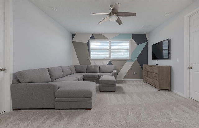 1811 Caribbean View Ter, Kissimmee, FL 34747 - living area with ceiling fan and carpet floors