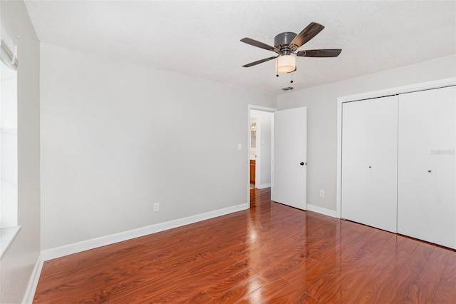 917 Great Bend Rd, Altamonte Springs, FL 32714 - unfurnished bedroom with wood finished floors, a closet, and a ceiling fan