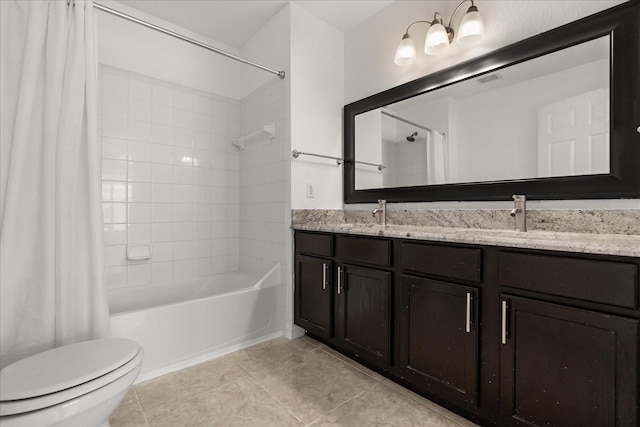 2280 San Vital Dr Unit 101, Kissimmee, FL 34741 - bathroom with double vanity, shower / tub combo, and tile patterned floors