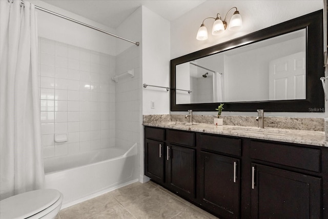 2280 San Vital Dr Unit 101, Kissimmee, FL 34741 - bathroom with double vanity, shower / tub combo with curtain, and tile patterned floors