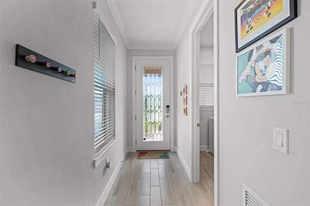 1388 Lombardi Ct, Kissimmee, FL 34759 - doorway with ornamental molding and wood tiled floors