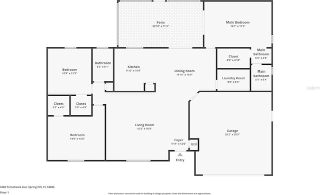 3460 Tomahawk Ave, Spring Hill, FL 34606 - view of property floor plan