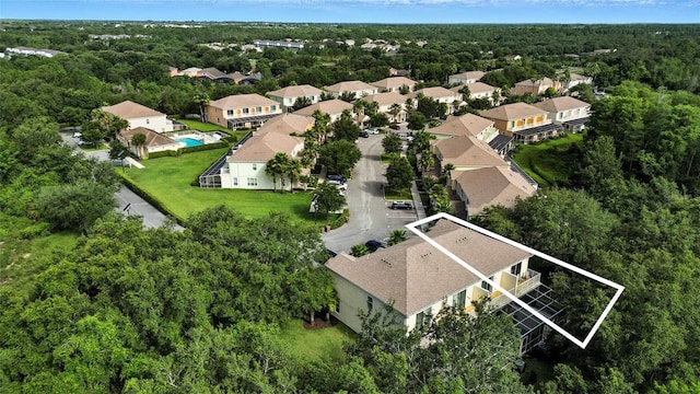 1530 Retreat Cir, Clermont, FL 34714 - aerial perspective of suburban area with property boundaries highlighted and a forest
