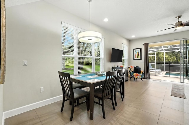 1530 Retreat Cir, Clermont, FL 34714 - dining area featuring a ceiling fan and recessed lighting