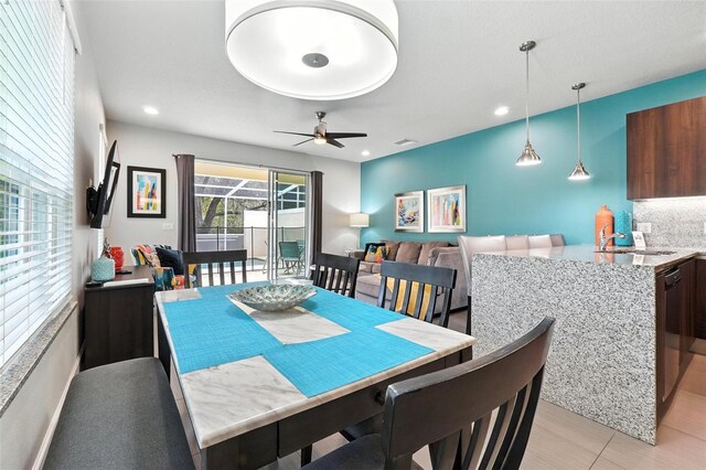 1530 Retreat Cir, Clermont, FL 34714 - dining room with a ceiling fan and recessed lighting
