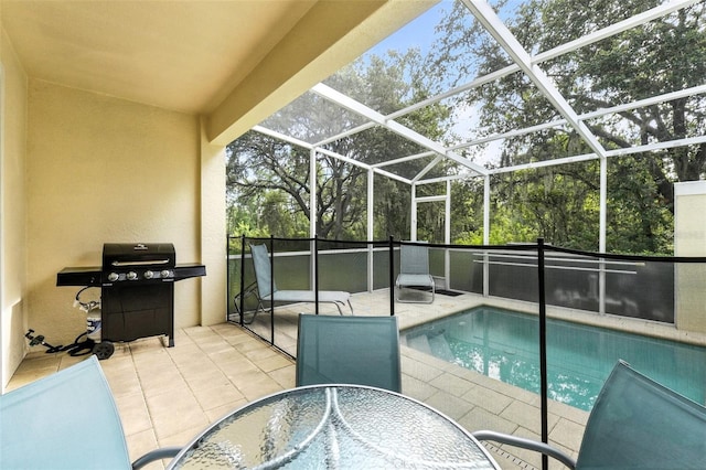1530 Retreat Cir, Clermont, FL 34714 - swimming pool featuring grilling area, a patio, and outdoor dining area
