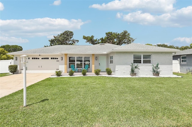 2926 Carriage Dr, South Daytona, FL 32119 - ranch-style home featuring an attached garage, concrete driveway, a shingled roof, and brick siding