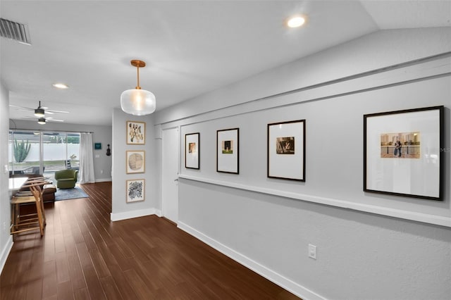 1322 N Bumby Ave, Orlando, FL 32803 - hall with recessed lighting and dark wood-style floors