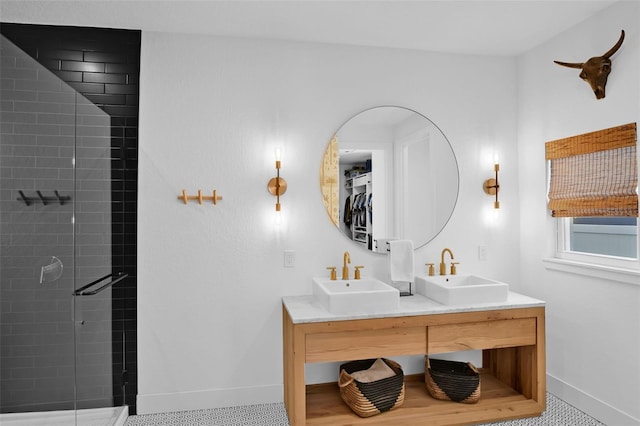 1322 N Bumby Ave, Orlando, FL 32803 - bathroom with double vanity and a shower stall