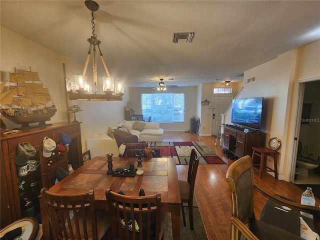 2247 Golden Oak Ln, Valrico, FL 33594 - dining space featuring wood finished floors and ceiling fan