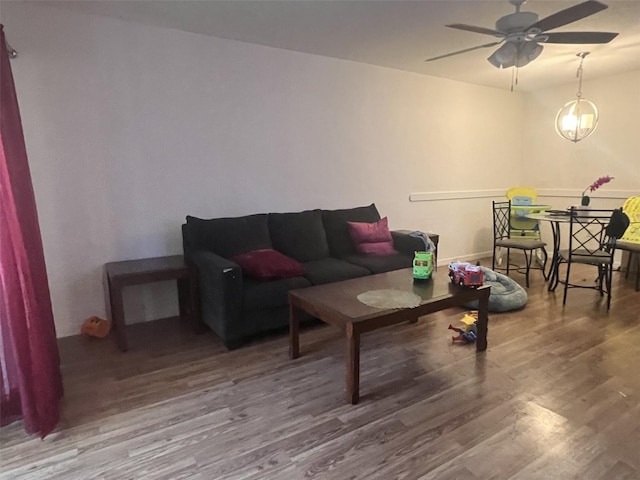 2770 Club Cortile Cir Unit A, Kissimmee, FL 34746 - living area with wood finished floors and ceiling fan