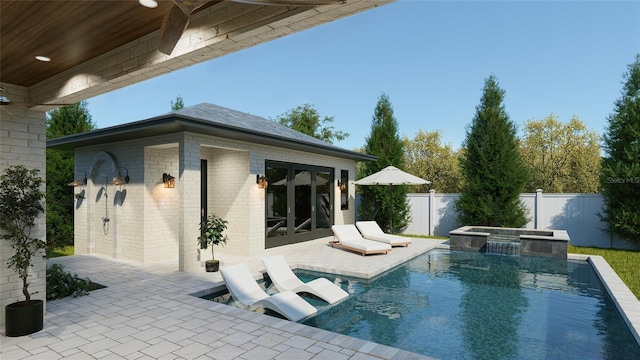 4013 W Inman Ave, Tampa, FL 33609 - view of pool featuring french doors, a patio, and a pool with connected hot tub