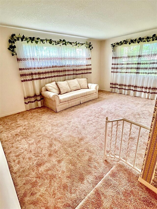 8547 Cedar Cove Dr, Orlando, FL 32819 - unfurnished living room with a textured ceiling and carpet