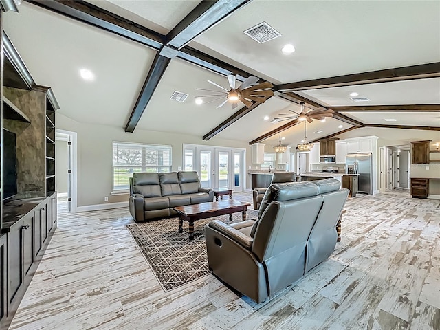 14243 County Road 450, Umatilla, FL 32784 - living room with ceiling fan, plenty of natural light, light wood-style floors, and recessed lighting