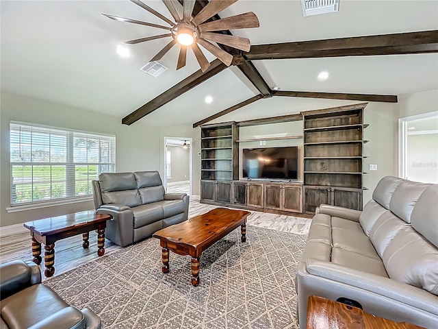 14243 County Road 450, Umatilla, FL 32784 - living area with ceiling fan, wood finished floors, and recessed lighting