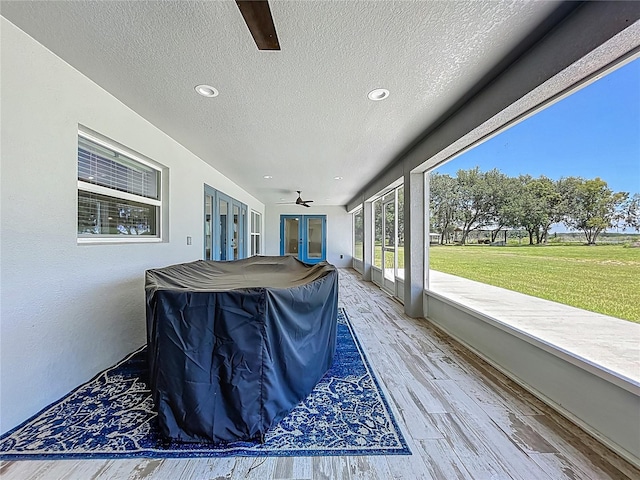 14243 County Road 450, Umatilla, FL 32784 - wooden deck featuring french doors, a yard, and a ceiling fan