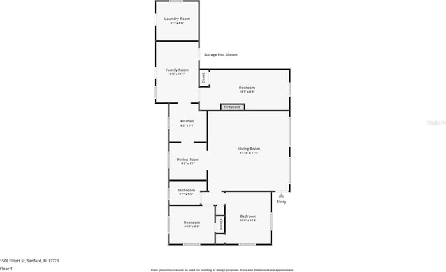 1506 S Elliott St, Sanford, FL 32771 - view of property floor plan