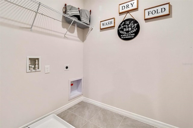 5157 Masser Rd, Saint Cloud, FL 34772 - washroom featuring electric dryer hookup, hookup for a washing machine, and light tile patterned flooring