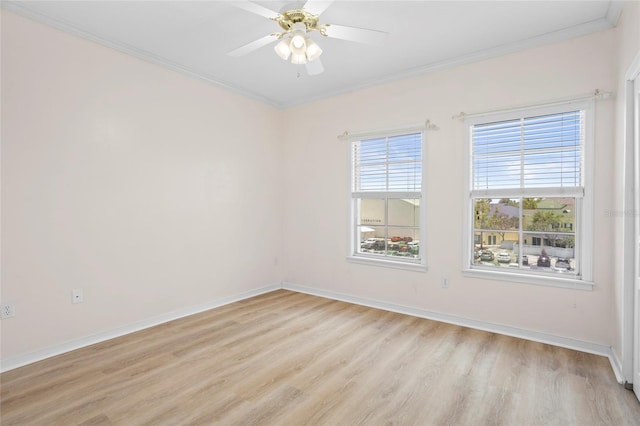 660 Celebration Ave Unit 250, Kissimmee, FL 34747 - empty room featuring crown molding, light wood-type flooring, and a ceiling fan