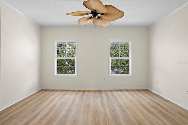 660 Celebration Ave Unit 250, Kissimmee, FL 34747 - unfurnished room with light wood-style floors, healthy amount of natural light, crown molding, a ceiling fan, and a textured ceiling
