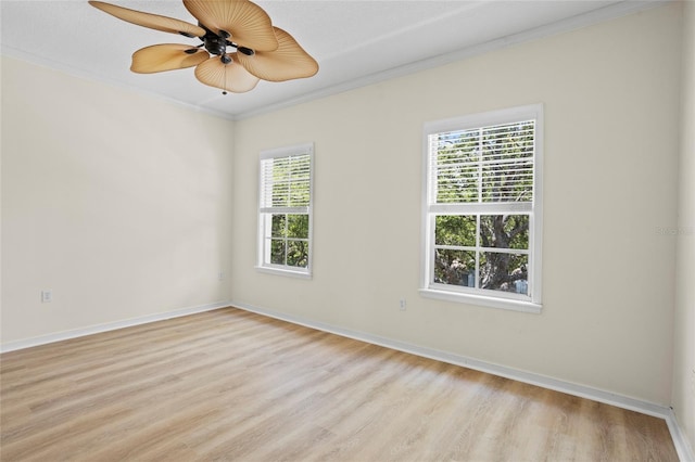 660 Celebration Ave Unit 250, Kissimmee, FL 34747 - empty room with crown molding, plenty of natural light, light wood-style floors, and a ceiling fan
