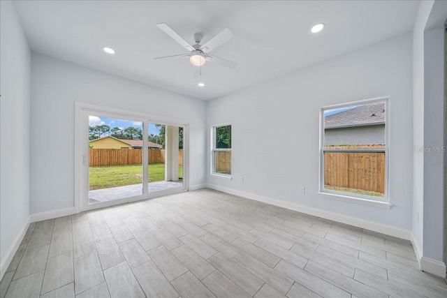 7160 Carlowe Ave, Cocoa, FL 32927 - spare room with ceiling fan, recessed lighting, and wood finished floors