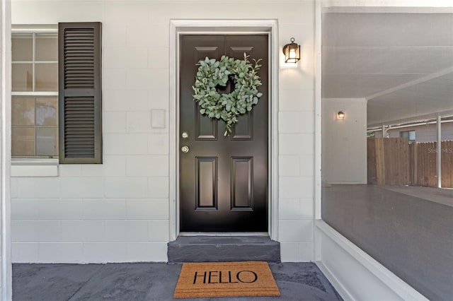 235 Ruth Blvd, Longwood, FL 32750 - doorway to property with concrete block siding