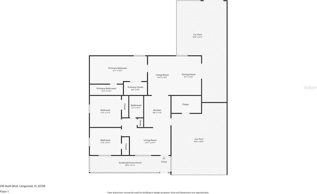 235 Ruth Blvd, Longwood, FL 32750 - view of floor plan / room layout
