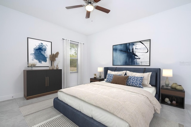 456 Marion Oaks Ln, Ocala, FL 34473 - bedroom with light tile patterned floors and a ceiling fan