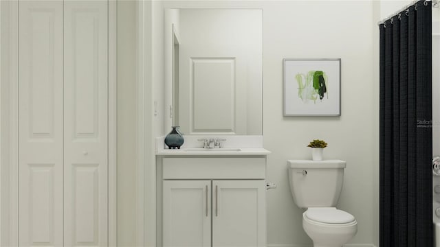 2220 Chris Dr, Winter Haven, FL 33884 - bathroom featuring vanity, a closet, and a shower with curtain
