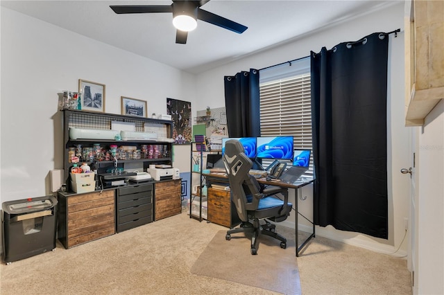 633 Greymount St, Davenport, FL 33837 - office area featuring carpet flooring and a ceiling fan