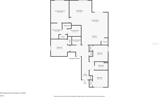 633 Greymount St, Davenport, FL 33837 - view of home floor plan