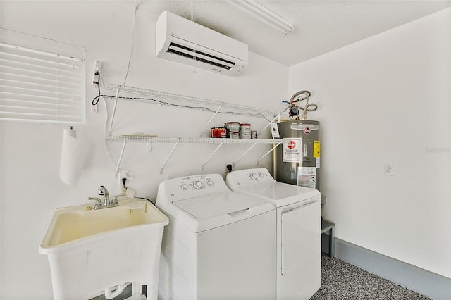 139 Douglas St, Edgewater, FL 32141 - laundry area with separate washer and dryer, a wall mounted air conditioner, and electric water heater