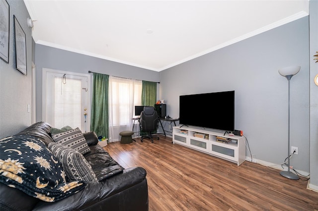 3707 Conroy Rd Unit 1715, Orlando, FL 32839 - living room featuring ornamental molding and wood finished floors