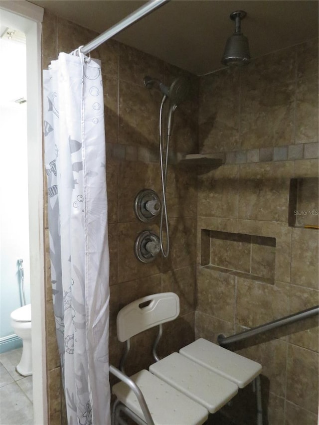 1420 Center St, Ocoee, FL 34761 - full bath with a tile shower and tile patterned floors