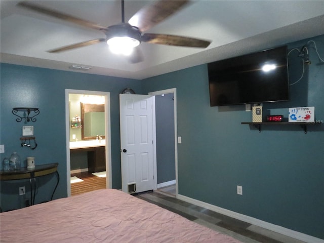 1420 Center St, Ocoee, FL 34761 - bedroom with ceiling fan and ensuite bath