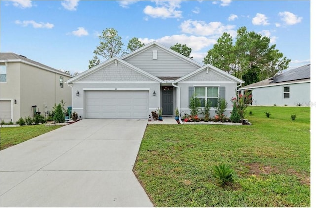 133 Hickory Course Cir, Ocala, FL 34472 - view of front of house with a garage, a front yard, driveway, and stucco siding