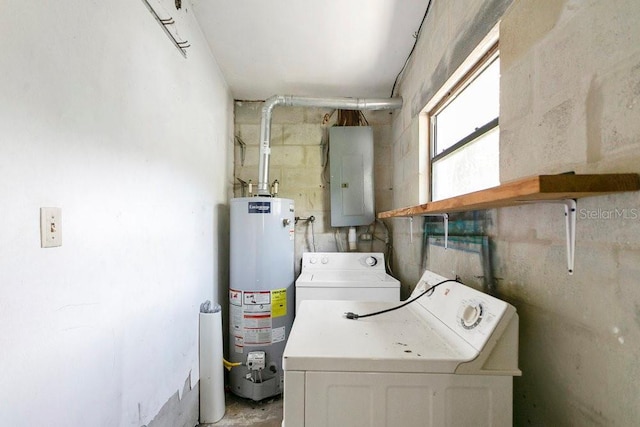 1148 Northcrest Dr, Apopka, FL 32703 - washroom featuring water heater, electric panel, and washing machine and dryer
