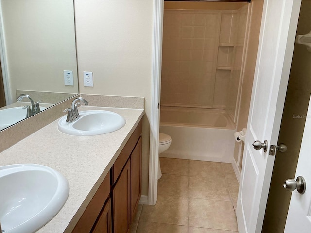 5917 Coquyt Dr, Mount Dora, FL 32757 - full bath featuring double vanity, tile patterned flooring, and shower / tub combination