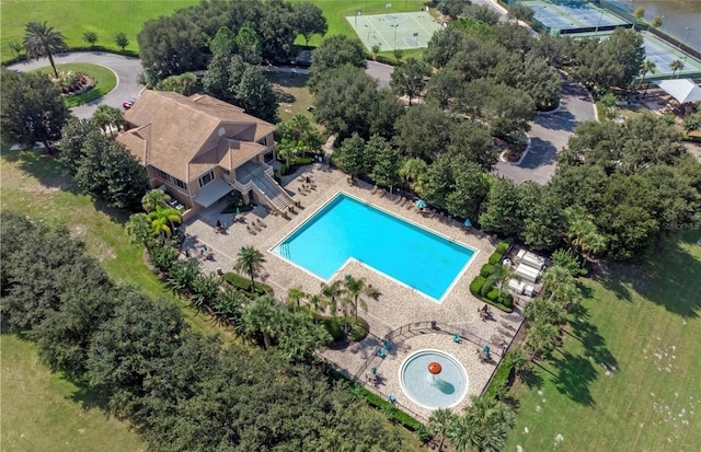 5917 Coquyt Dr, Mount Dora, FL 32757 - aerial view of a pool area
