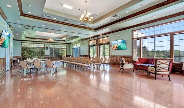 5917 Coquyt Dr, Mount Dora, FL 32757 - lobby with crown molding, wainscoting, a decorative wall, and recessed lighting