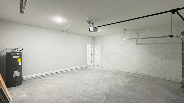 2500 SW 156th Ln Rd, Ocala, FL 34473 - garage with water heater, a garage door opener, and concrete block wall