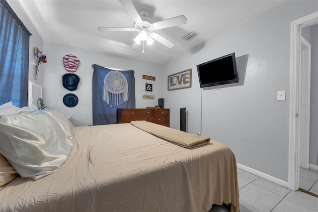 565 S Floyd Cir, Deltona, FL 32725 - bedroom featuring light tile patterned floors and ceiling fan