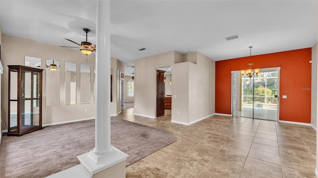 1455 Royal Forest Loop, Lakeland, FL 33811 - empty room featuring a chandelier and ceiling fan